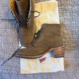Red Wing Shoes Brown Suede Lace-Up Heel Ankle Boots